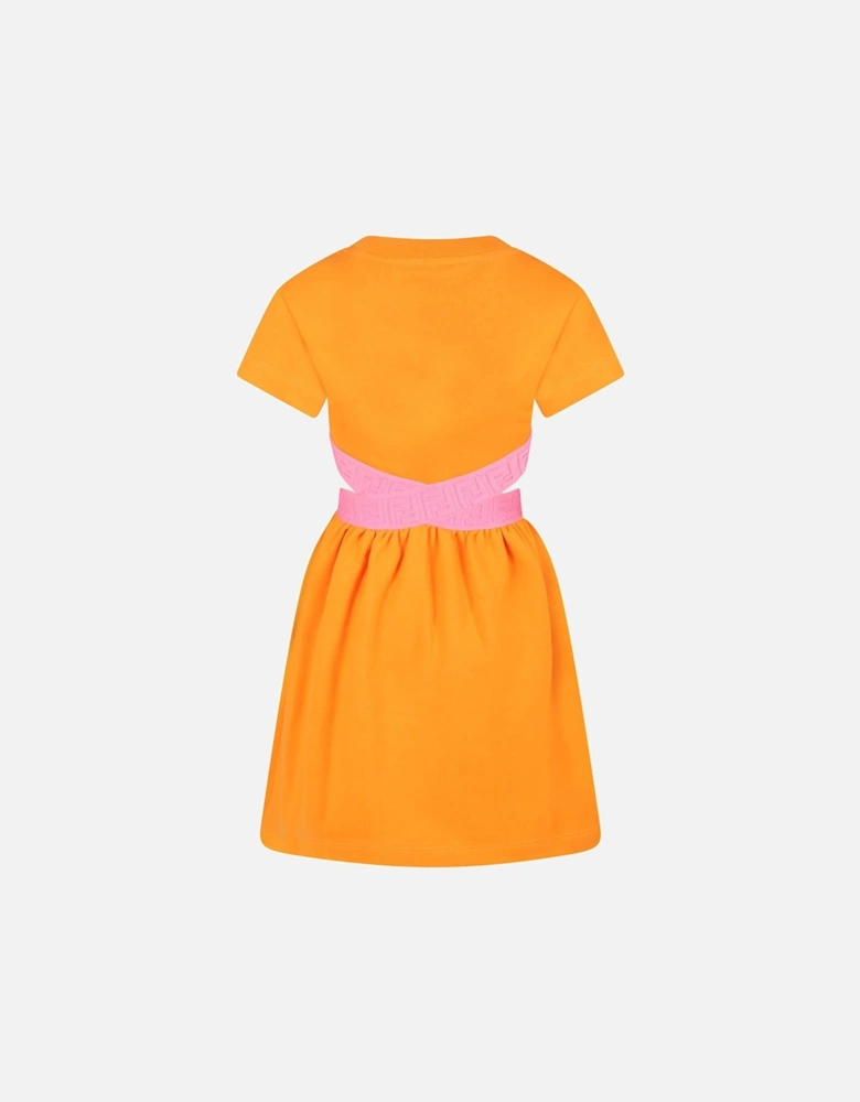 Girls FF Cut Out Dress Orange