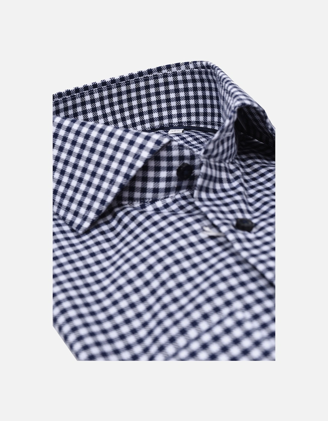 Eterna Modern Fit Checked Shirt Navy Check