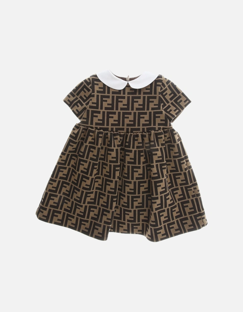 Baby Girls Ff Print Dress Brown