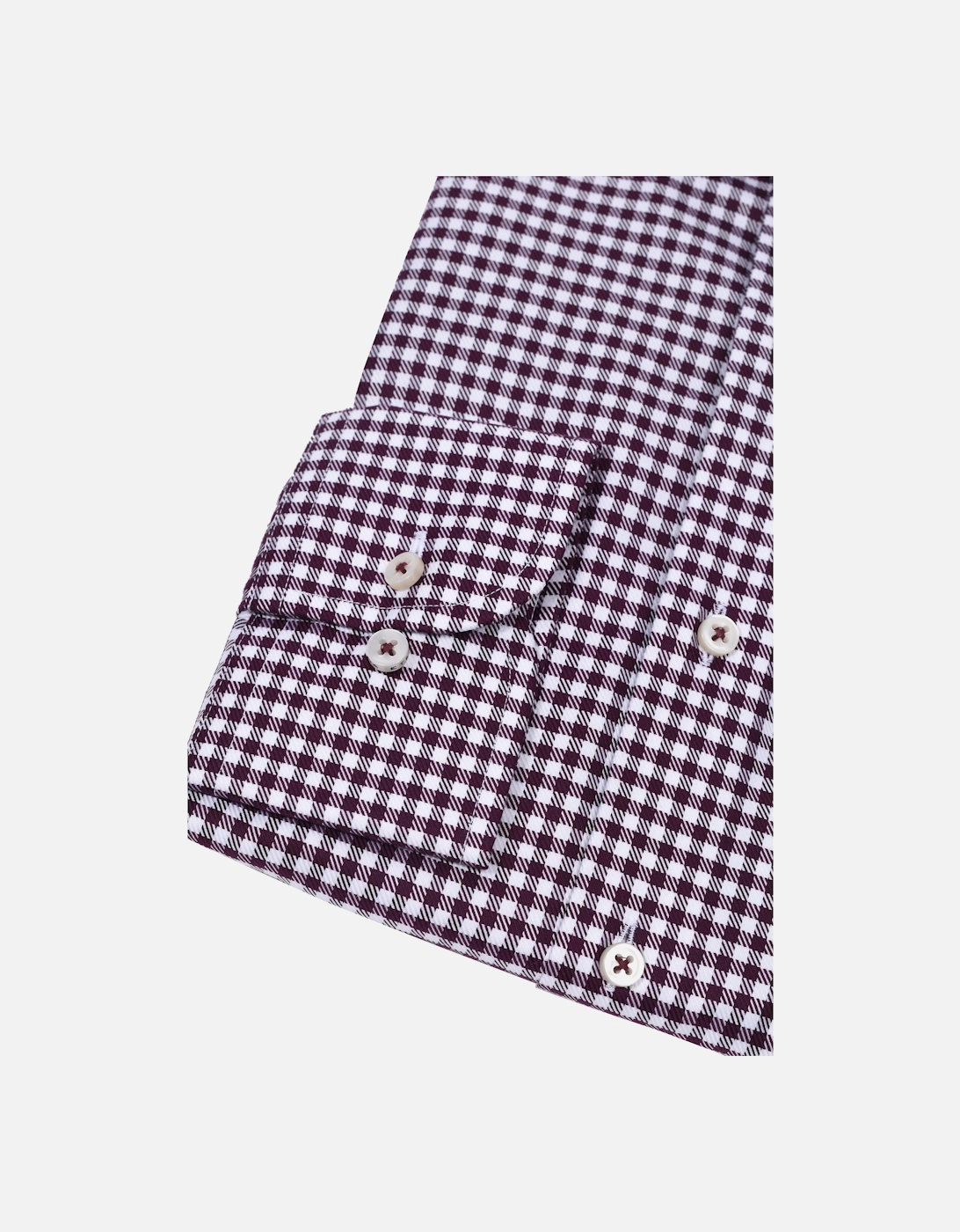 Eterna Modern Fit Checked Shirt Burgundy Check