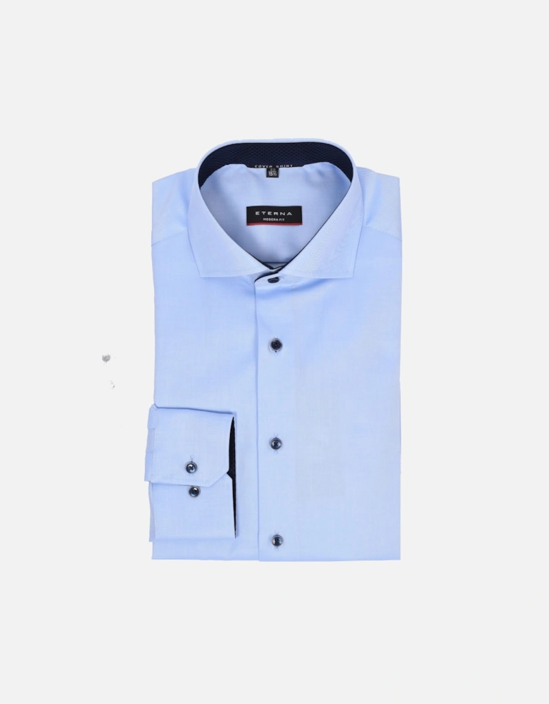 Eterna Long Sleeved Modern Fit Shirt Light Blue