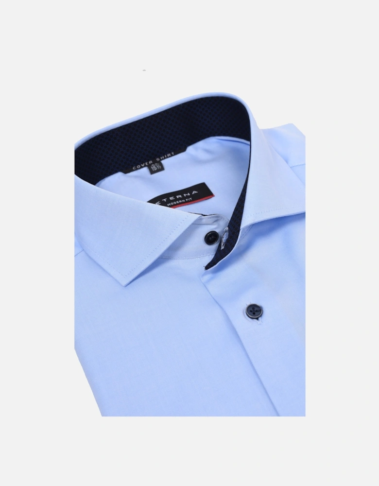 Eterna Long Sleeved Modern Fit Shirt Light Blue