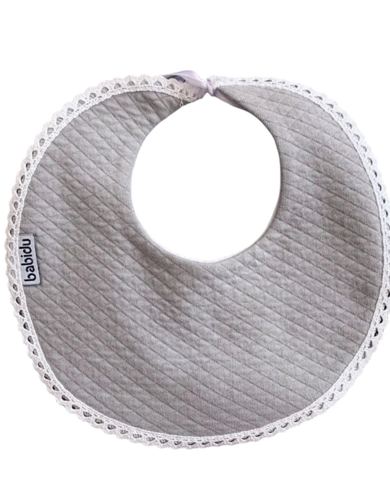 Grey Ribbon Tie Bib