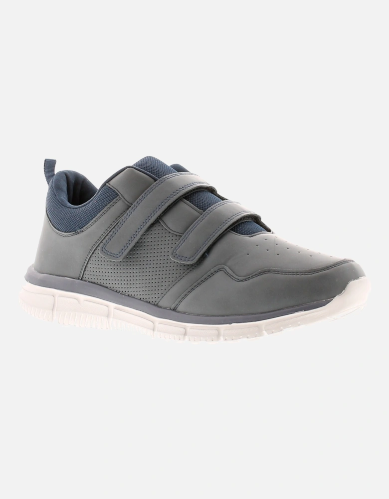 Mens Trainers Victor Touch Fastening Lightweight Navy UK Size