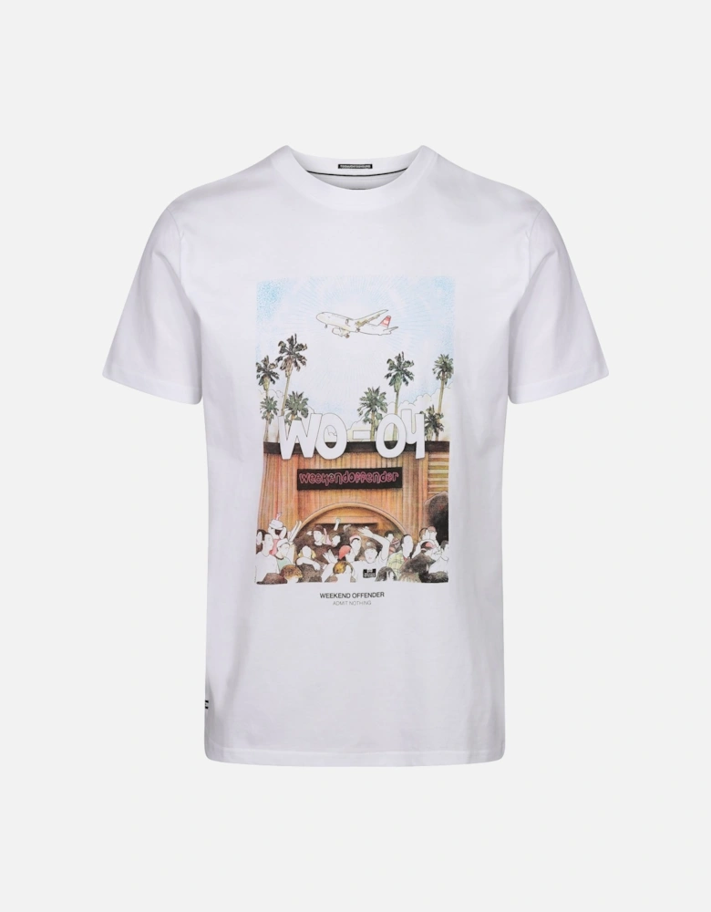 Loco Graphic Print Mens Crew Neck T-Shirt - White