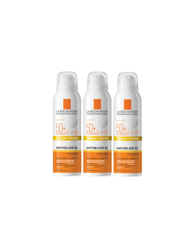 La Roche-Posay Anthelios Ultra-Light SPF50+ Sun Protection Spray 200ml Trio