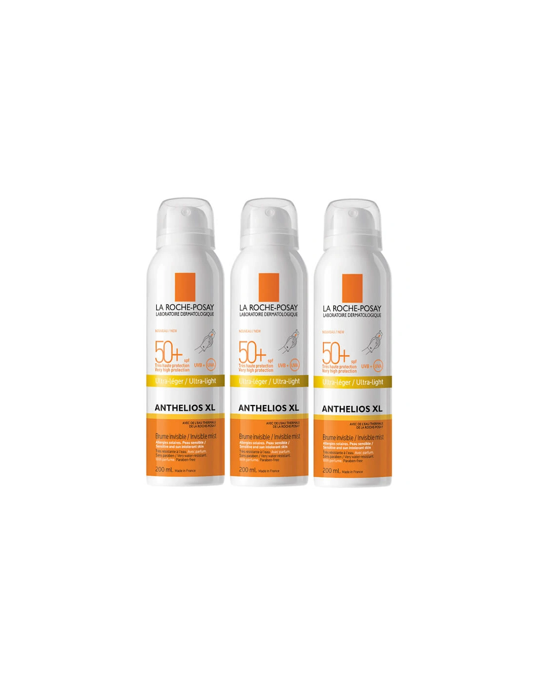 La Roche-Posay Anthelios Ultra-Light SPF50+ Sun Protection Spray 200ml Trio, 2 of 1