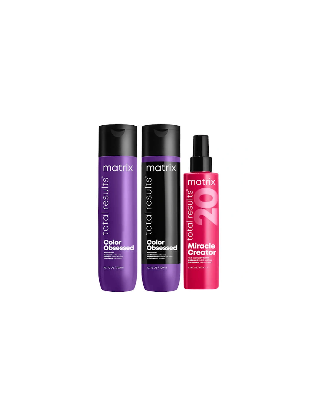 Total Results Color Obsessed Shampoo, Conditioner and Miracle Creator Routine for Colour Treated Hair, 2 of 1