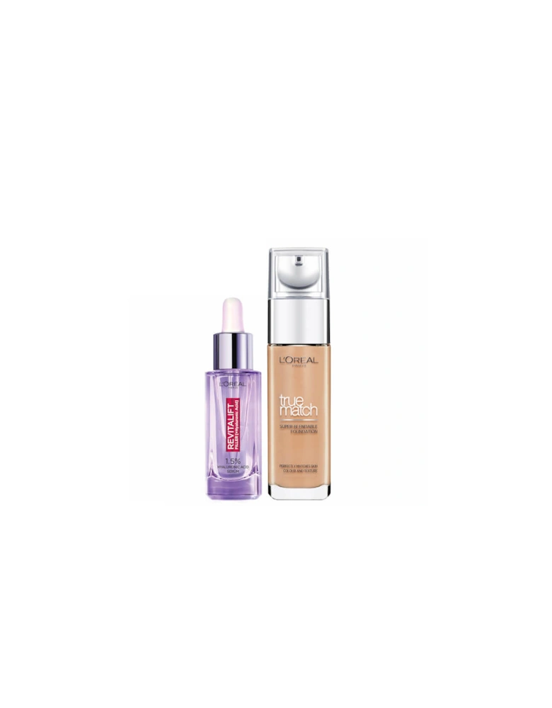 L’Oreal Paris Hyaluronic Acid Filler Serum and True Match Hyaluronic Acid Foundation Duo - 8W Golden Cappuccino