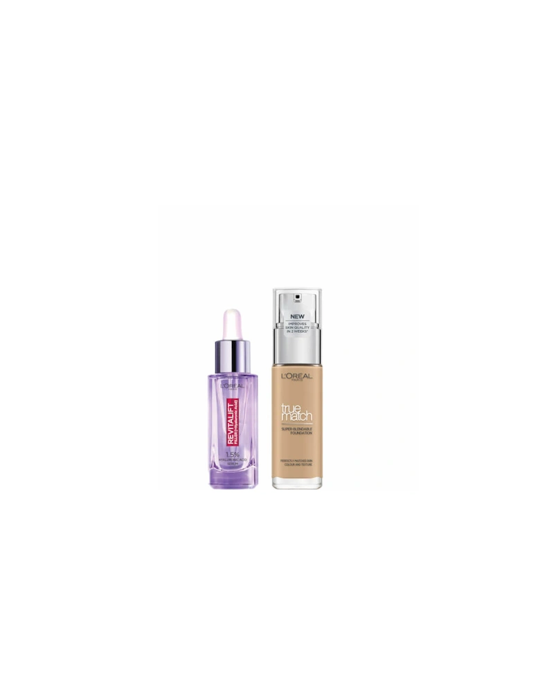 L’Oreal Paris Hyaluronic Acid Filler Serum and True Match Hyaluronic Acid Foundation Duo - 7.5W Golden Chestnut