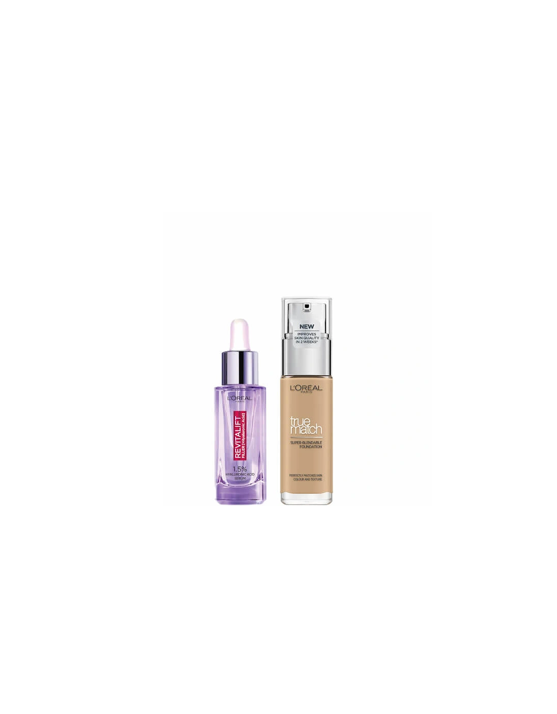 L’Oreal Paris Hyaluronic Acid Filler Serum and True Match Hyaluronic Acid Foundation Duo - 3.5N Peach, 2 of 1