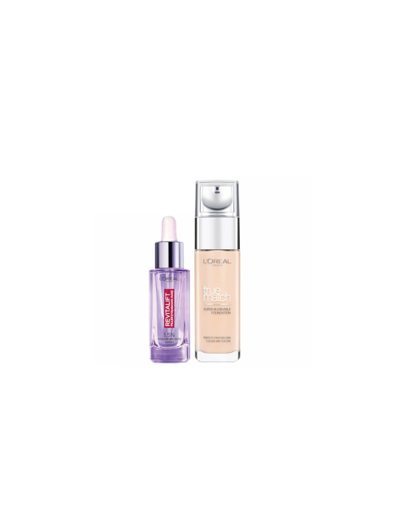 L’Oreal Paris Hyaluronic Acid Filler Serum and True Match Hyaluronic Acid Foundation Duo - 3N Creamy Beige
