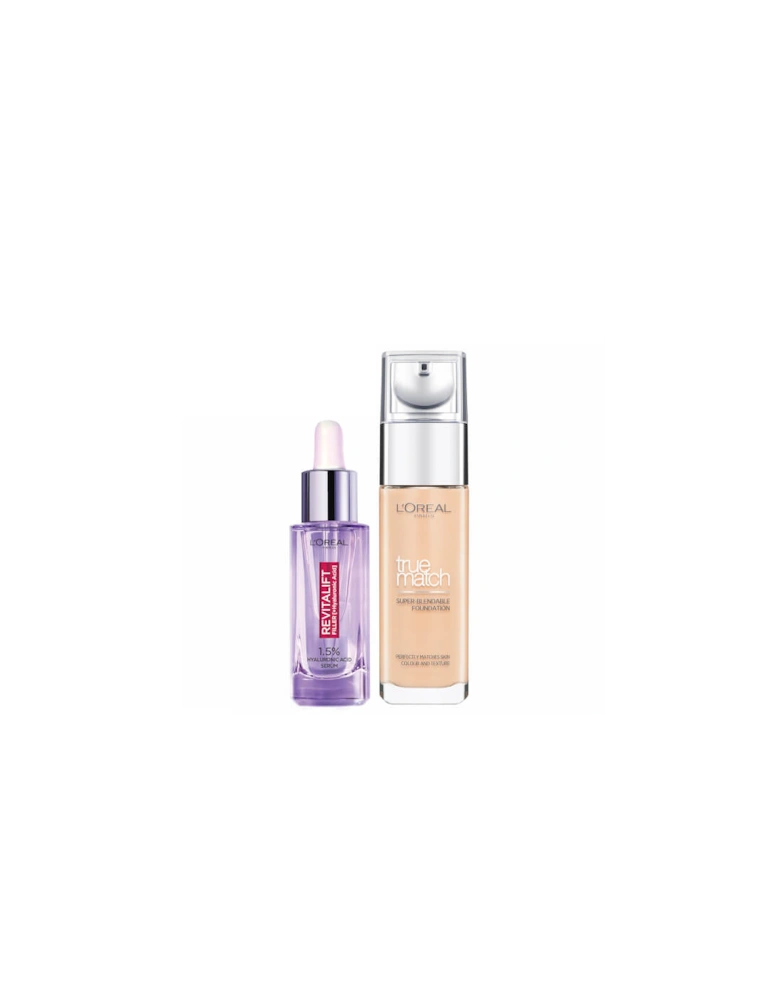 L’Oreal Paris Hyaluronic Acid Filler Serum and True Match Hyaluronic Acid Foundation Duo - 4W Golden Natural