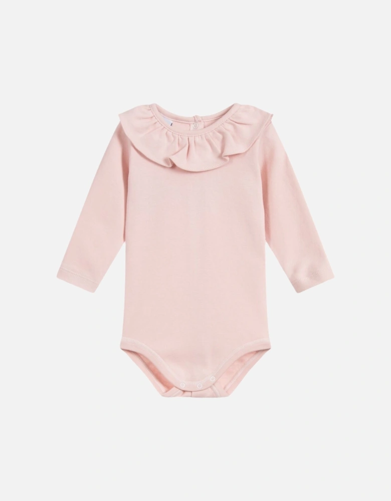 Dusty Pink Long Sleeve Frill Collar Body