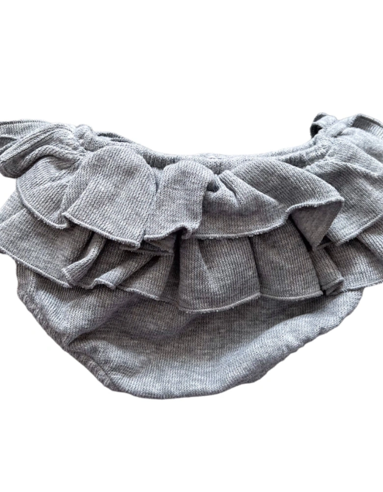 Grey Frill Knit Knickers