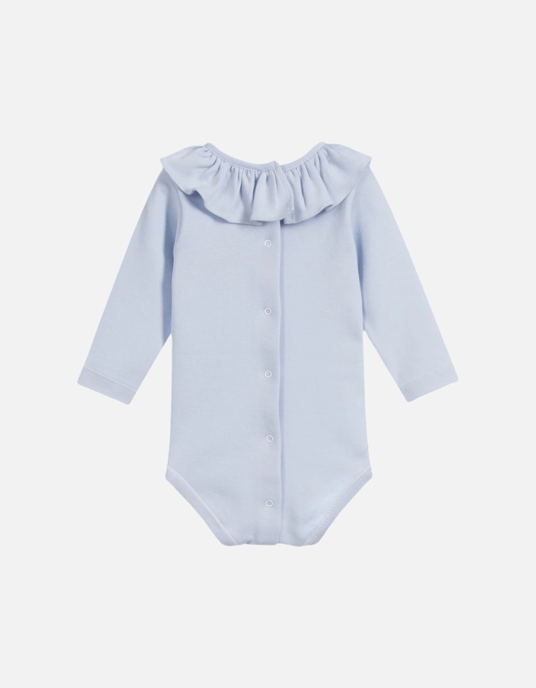 Blue Long Sleeve Frill Collar Body