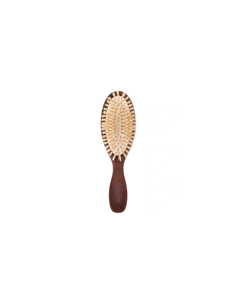 New Travel Hairbrush with Natural Boar-Bristle and Wood