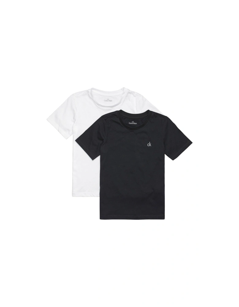 Boys 2 Pack Short Sleeve Logo T-shirt - Black/white