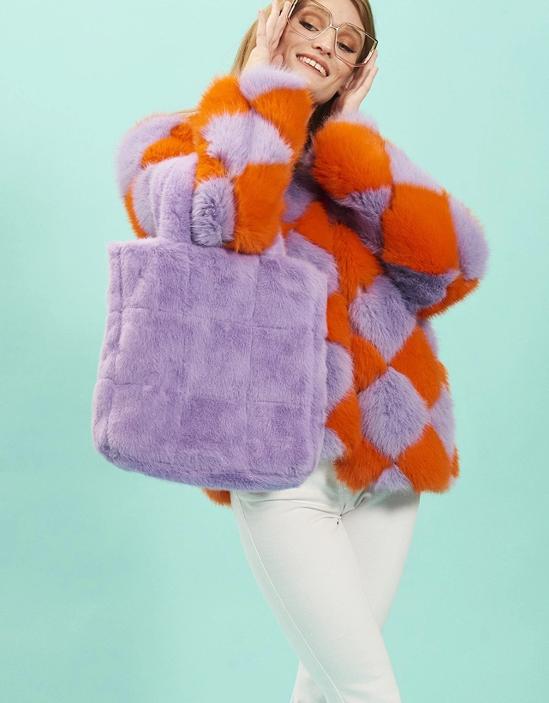 Purple Faux Fur Tote Bag, 5 of 4