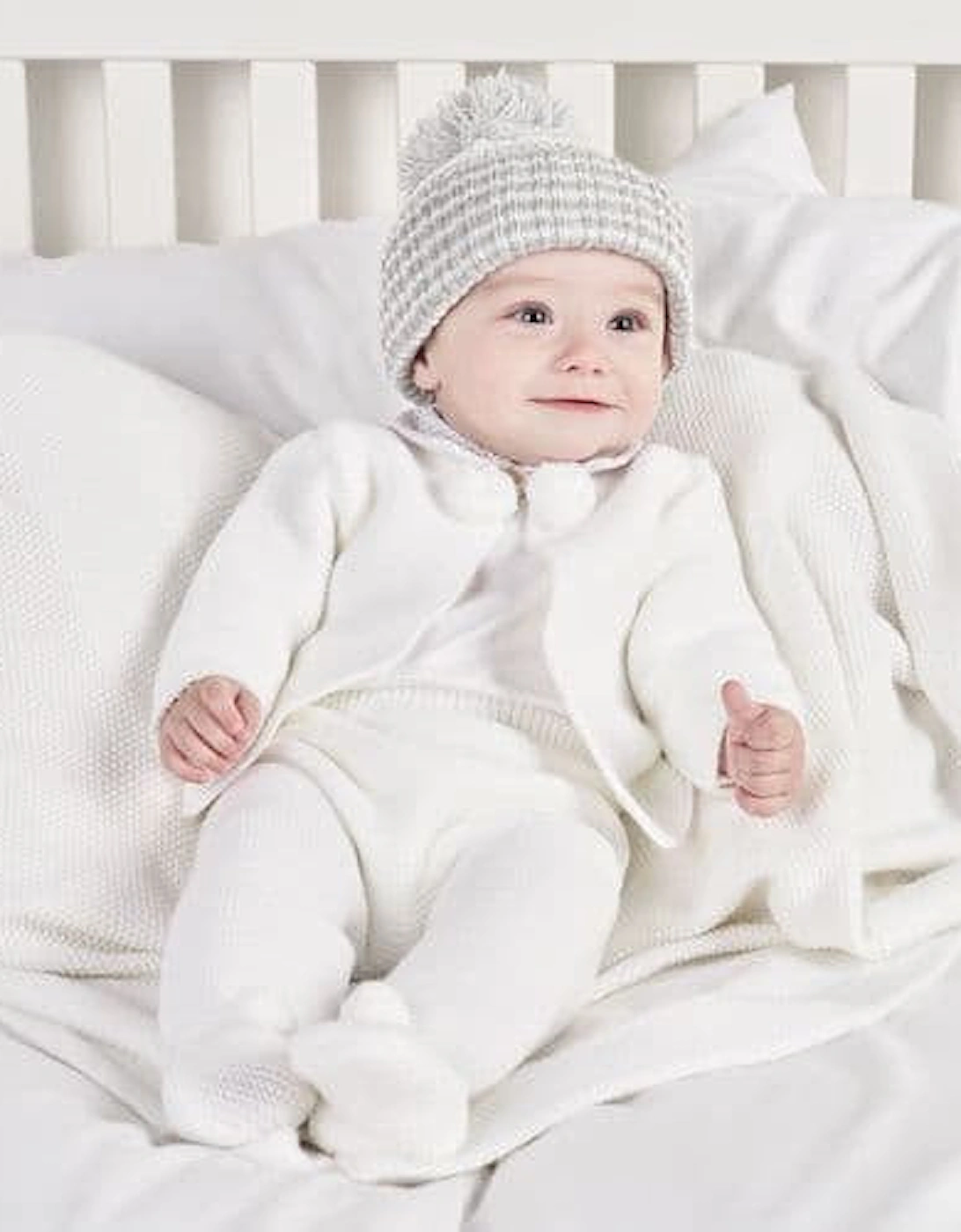 White Pom Pom Cardigan Pant Set