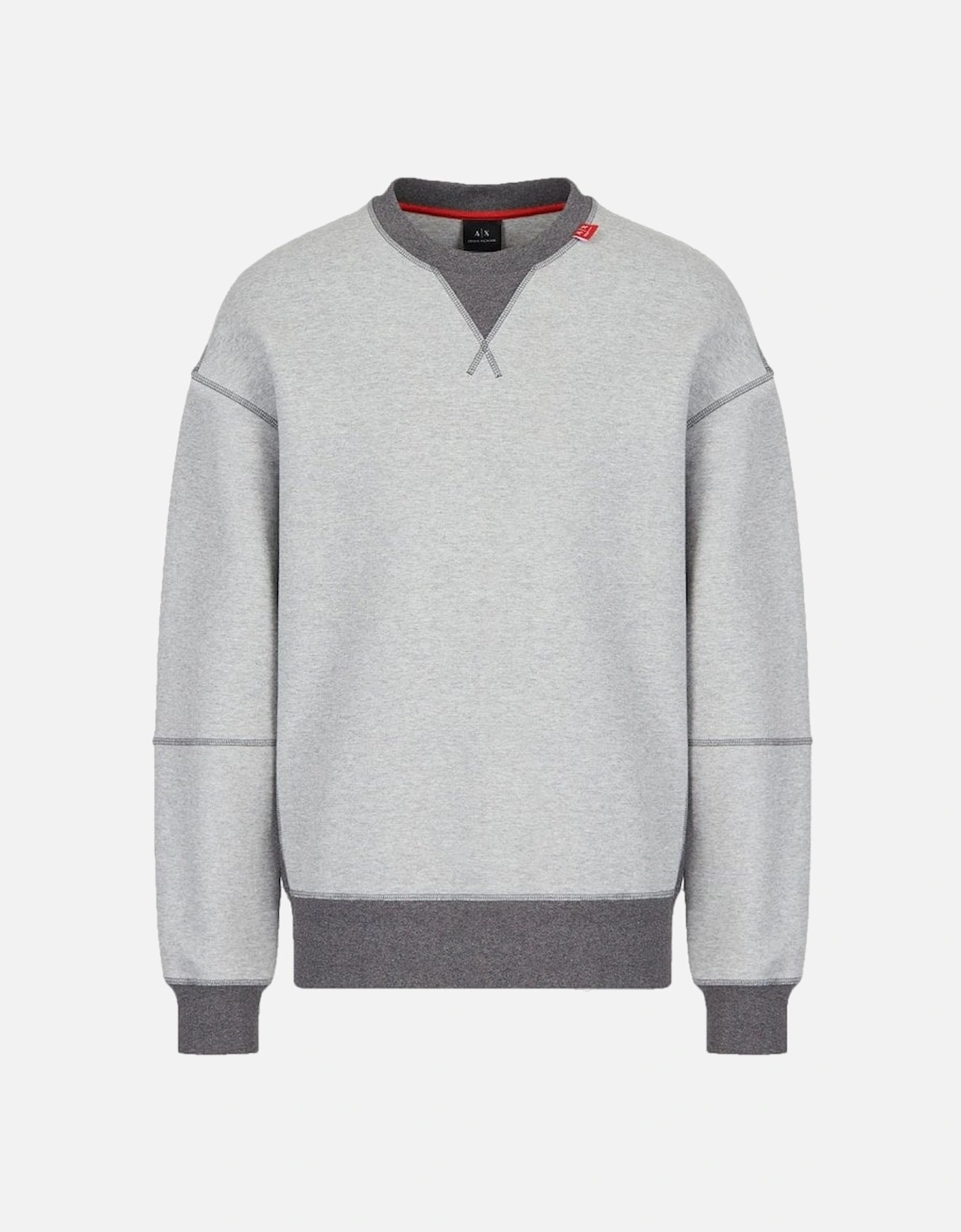 A|X Mens Jersey Sweatshirt Grey Melange, 4 of 3