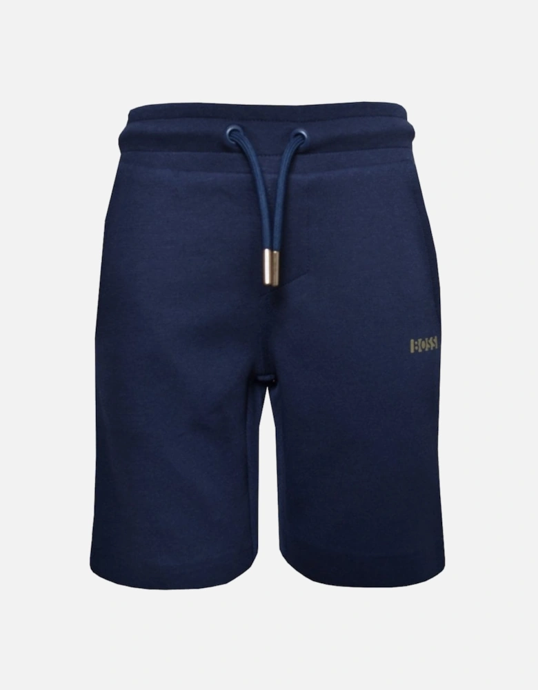 Boy's Navy Shorts With Gold Logo