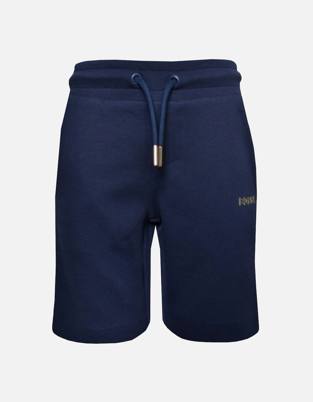 Boy's Navy Shorts With Gold Logo, 4 of 3