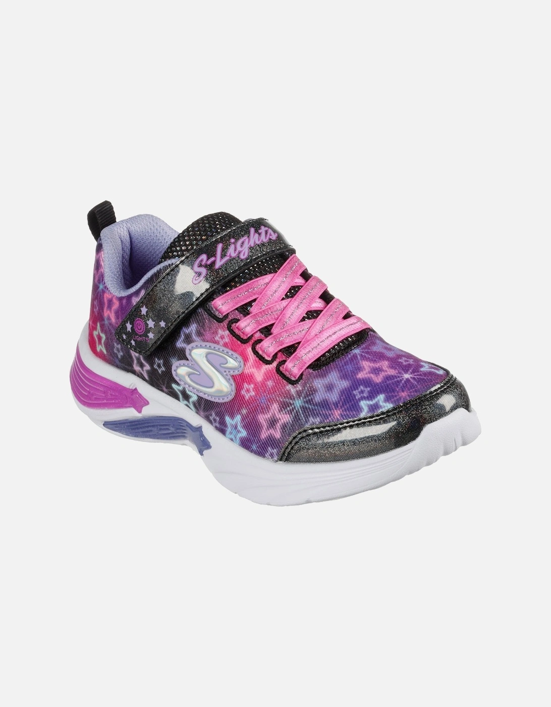Girls Star Sparks Light Up Sporty Trainers, 6 of 5