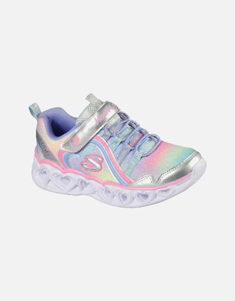 Girls Heart Lights Rainbow Lux Sport Trainers