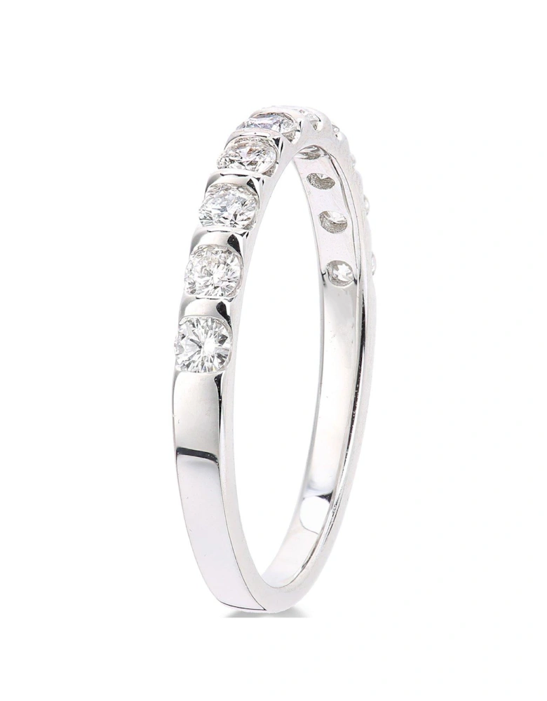 9ct White Gold 50 Points of Diamond Eternity Ring