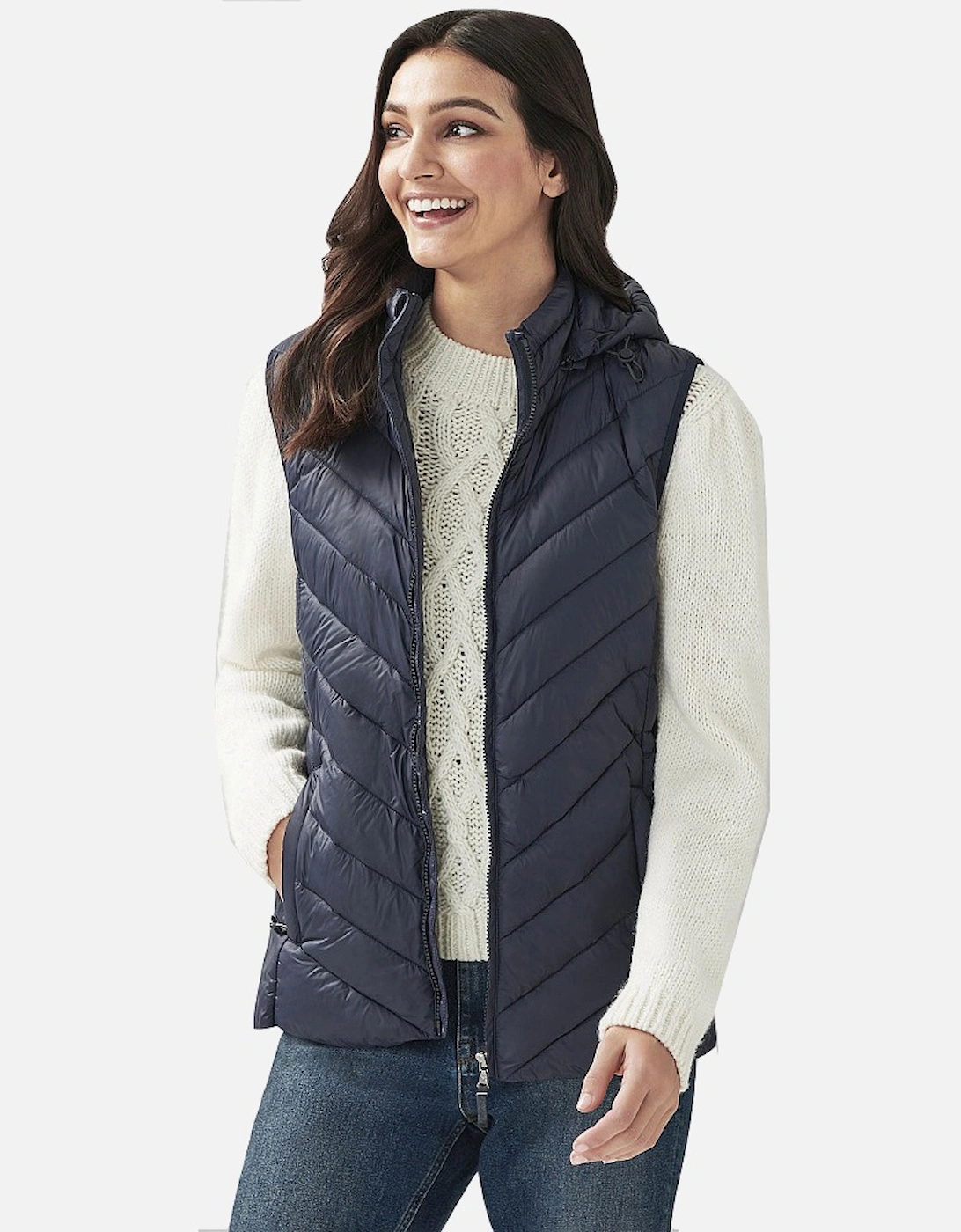 Womens Lightweight Padded Hooded Gilet, 5 of 4