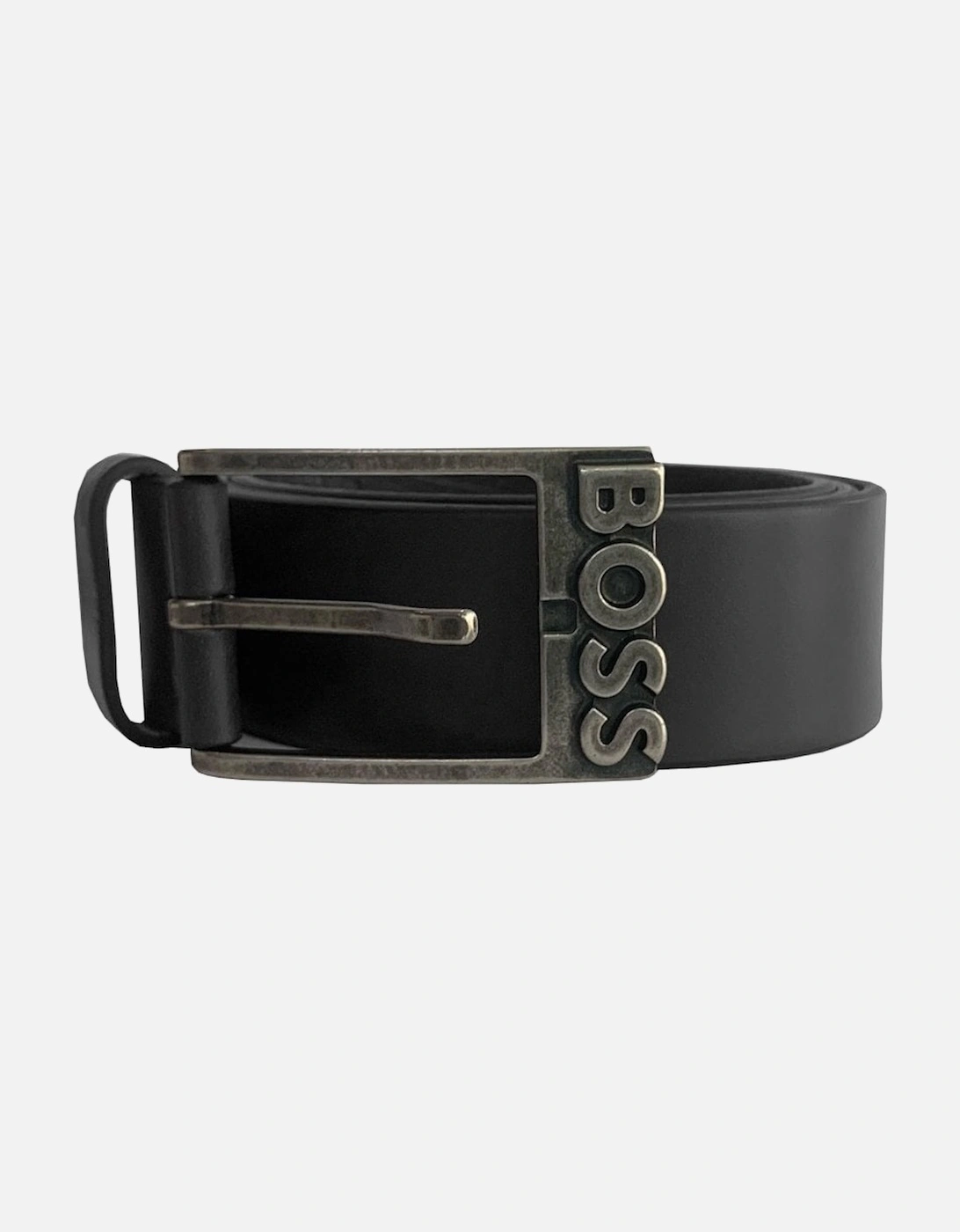 Men's Simo-R Black Leather Belt, 4 of 3