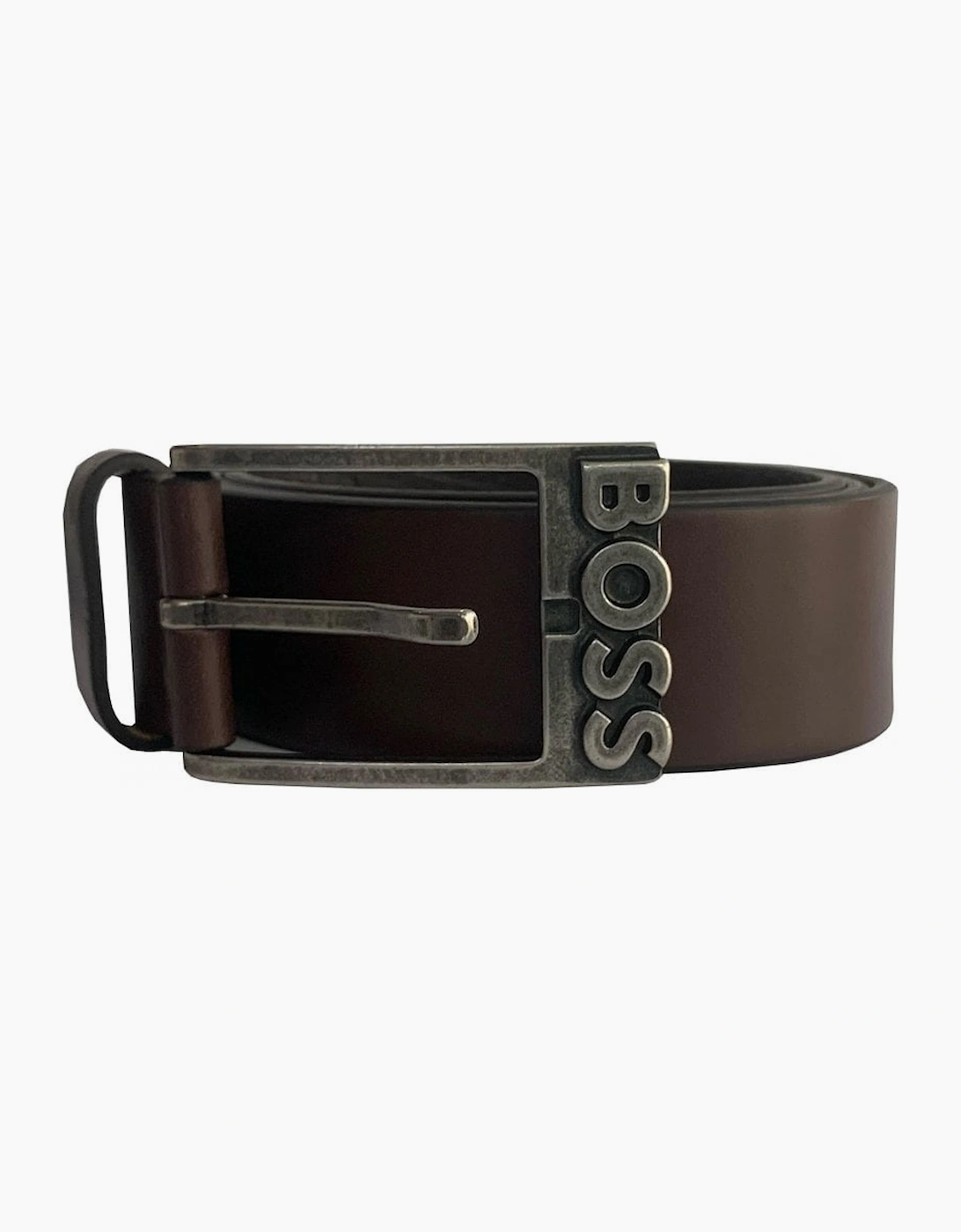 Hugo Boss Men's Black Simo-R Dark Brown Leather Belt - Size: 85-32Inch