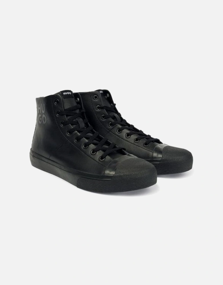 DyerH_HITO Stacked Logo Vulcanised Sole Black Hi-Top Trainer