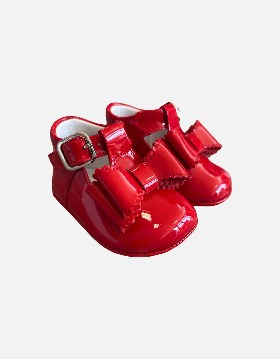 Red Bow Patent Leather Pre Walkers, 5 of 4