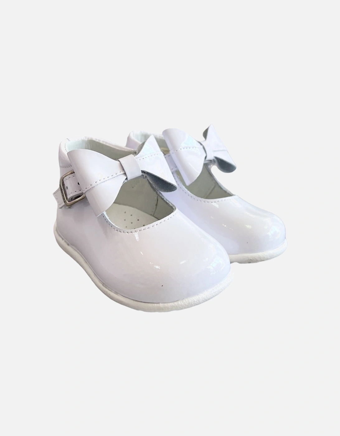 White Bow Patent Leather Shoes, 4 of 3