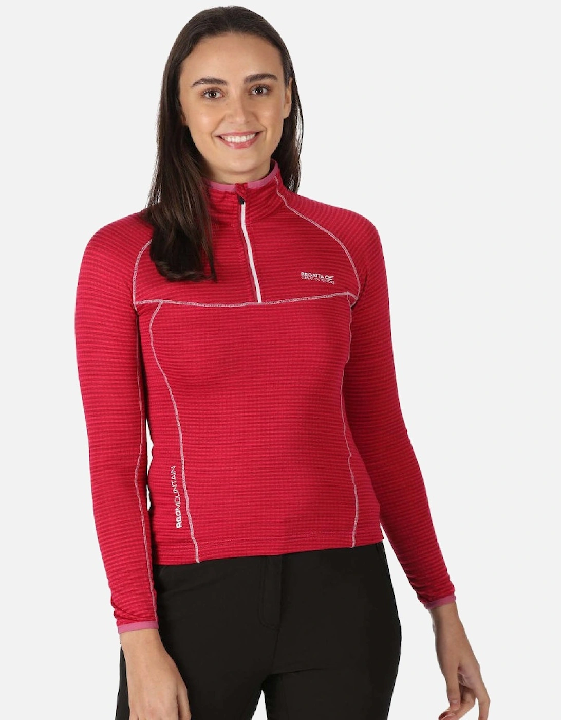 Regatta Womens Wo Yonder Half Zip Long Sleeve Moisture Wicking Top - Pink - Size: 12 - Love the Sales