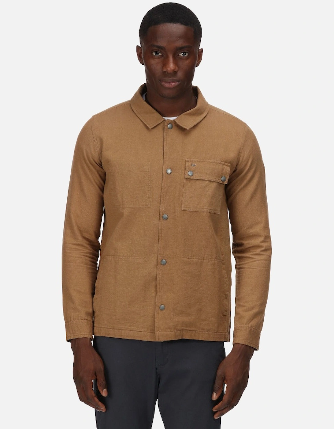 Mens Jayden Coolweave Cotton Long Sleeve Shirt, 5 of 4