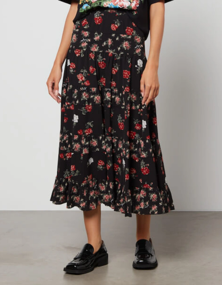 See By Chloé Juliette Floral-Print Stretch-Crepe Maxi Skirt