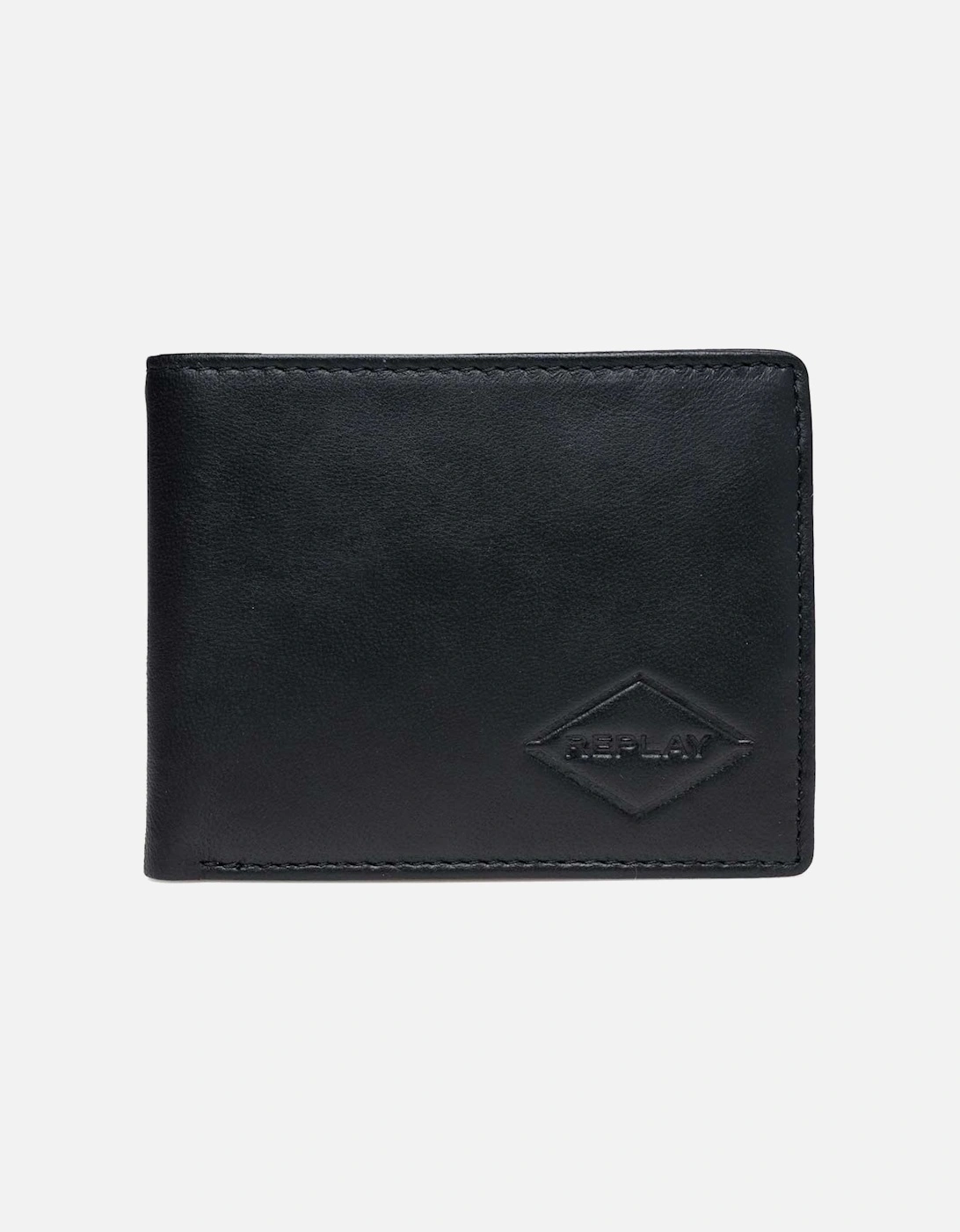 Embossed Logo Leather Black Wallet, 3 of 2