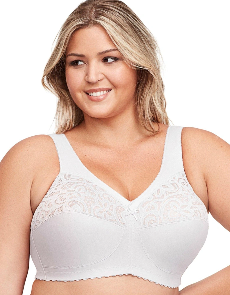 Magiclift No Wire Cotton Support Bra - White