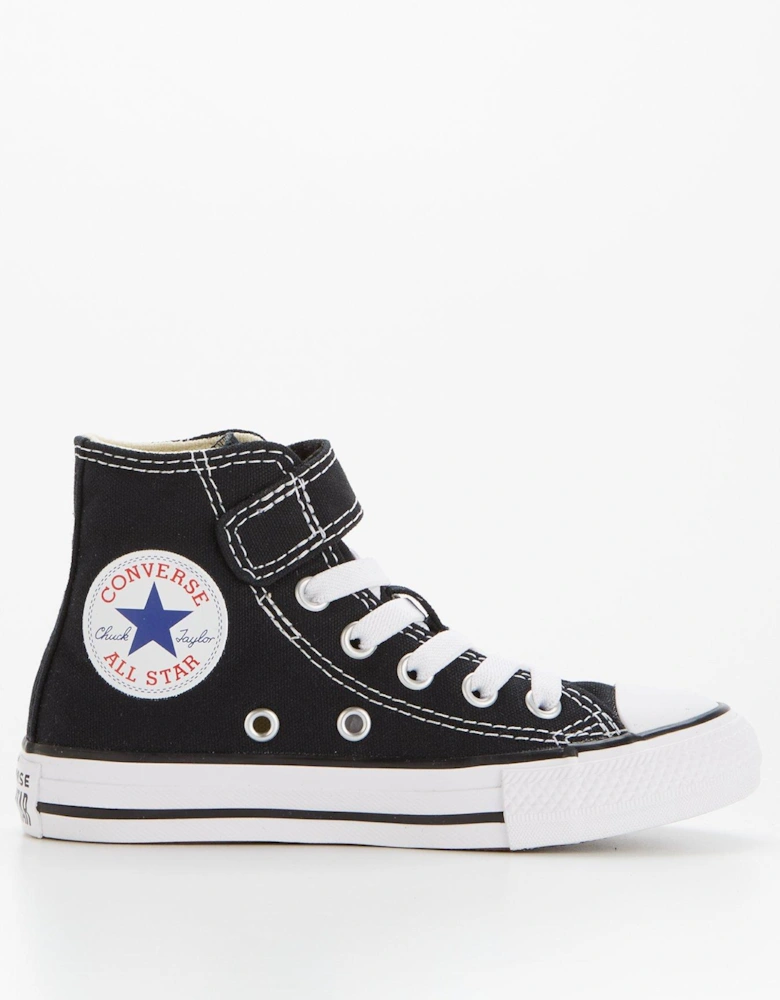 Kids Easy-on Velcro Hi Top Trainers - Black