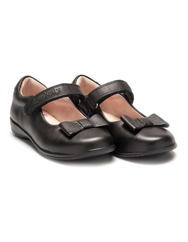 Girls Perrie Bow School Shoes - Black