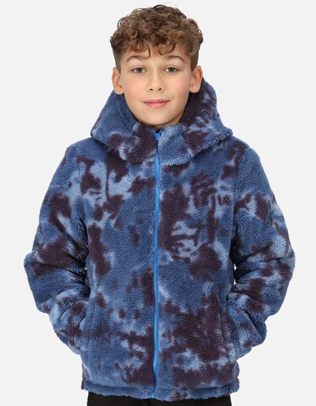 Boys Spyra III Hooded Reversible Fleece Coat, 5 of 4