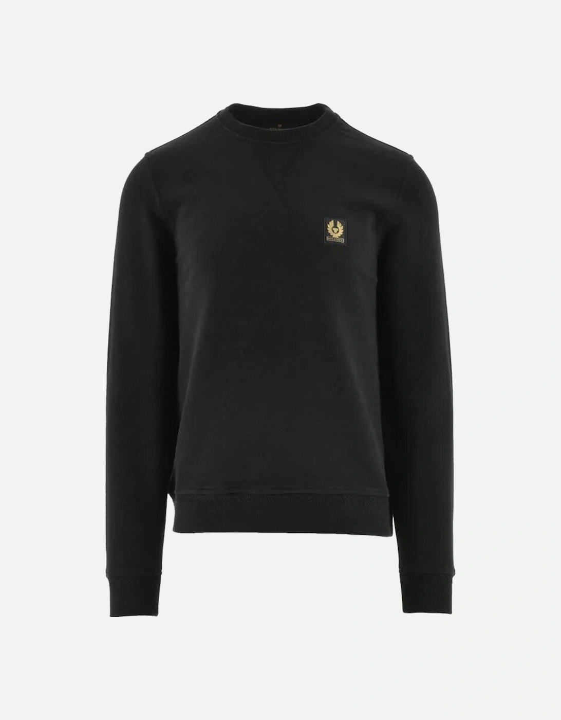 Mens Cotton Fleece Sweater Black, 2 of 1