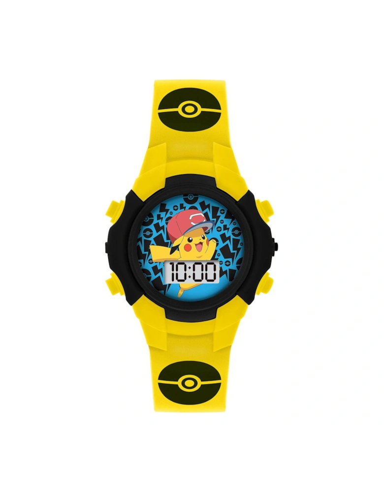 Character Print and Dial Digital Flashing Watch