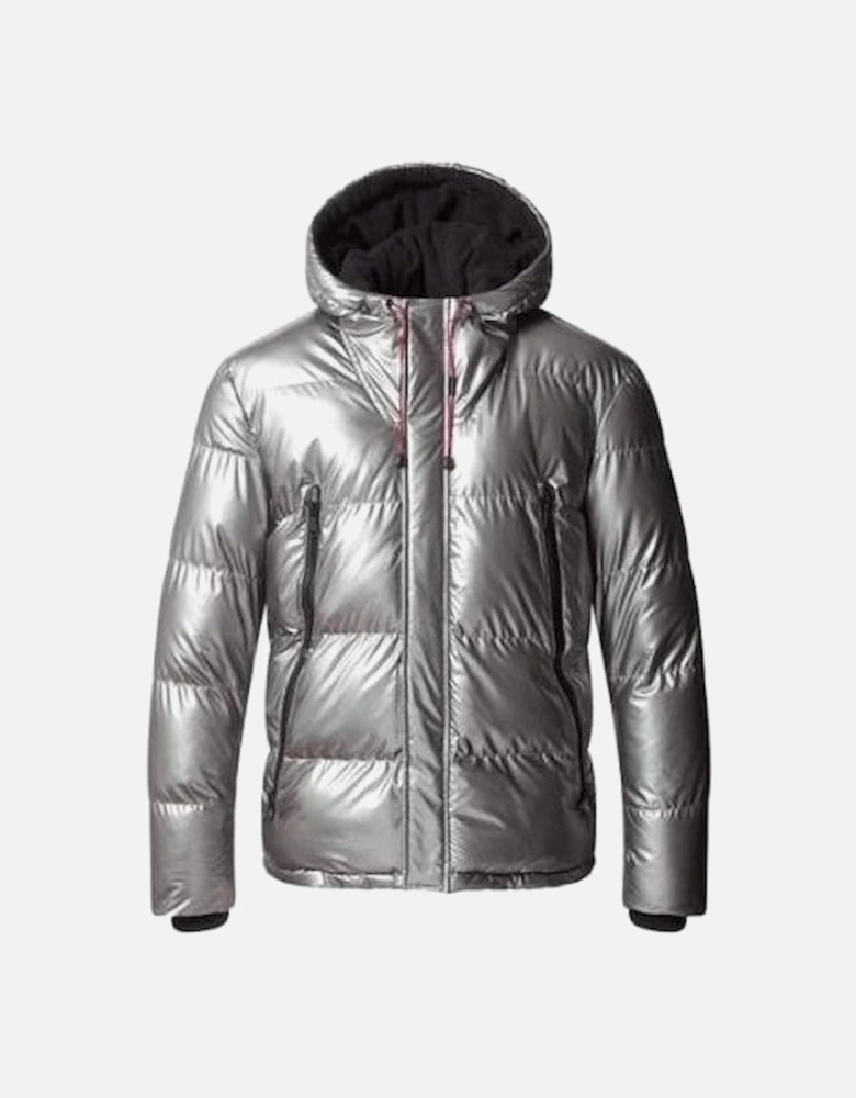 Alzate Puffer Hooded Silver Jacket
