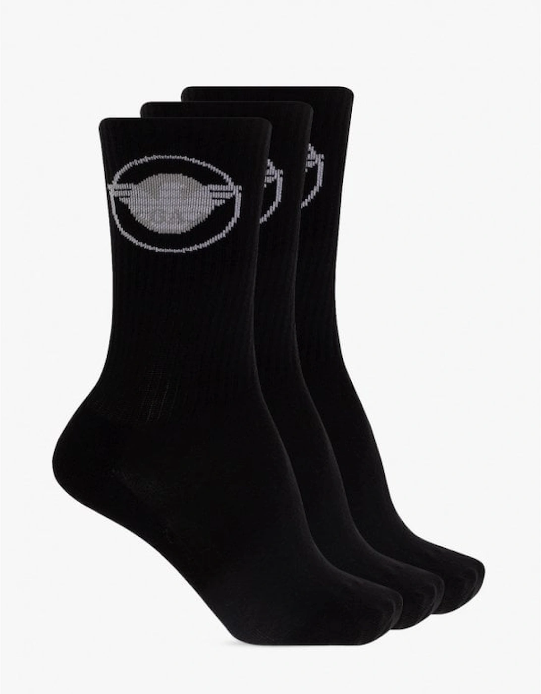 Cotton 3-Pair Black Socks, 2 of 1