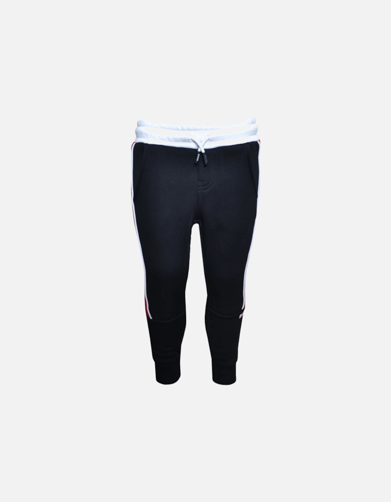 Boy's Black And Red Jogging Bottoms.