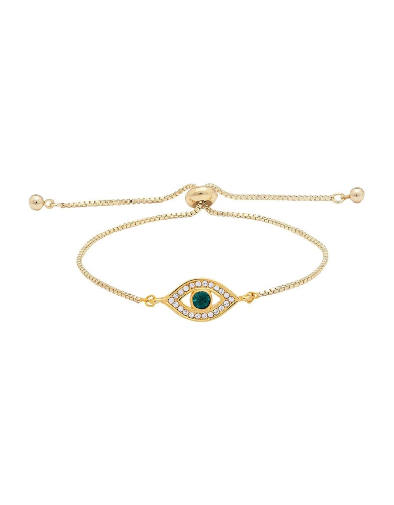 Radiance Collection Gold Plated Evil Eye Toggle Bracelet